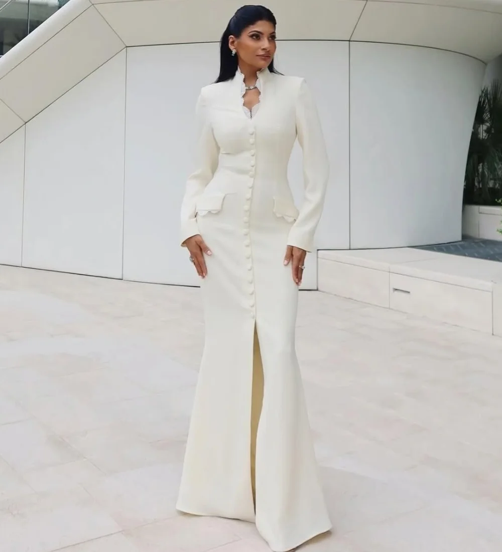 

Customized Simple Jersey Pleat Button Trumpet V-neck Long Quinceanera Dresses Bespoke Occasion High Quality