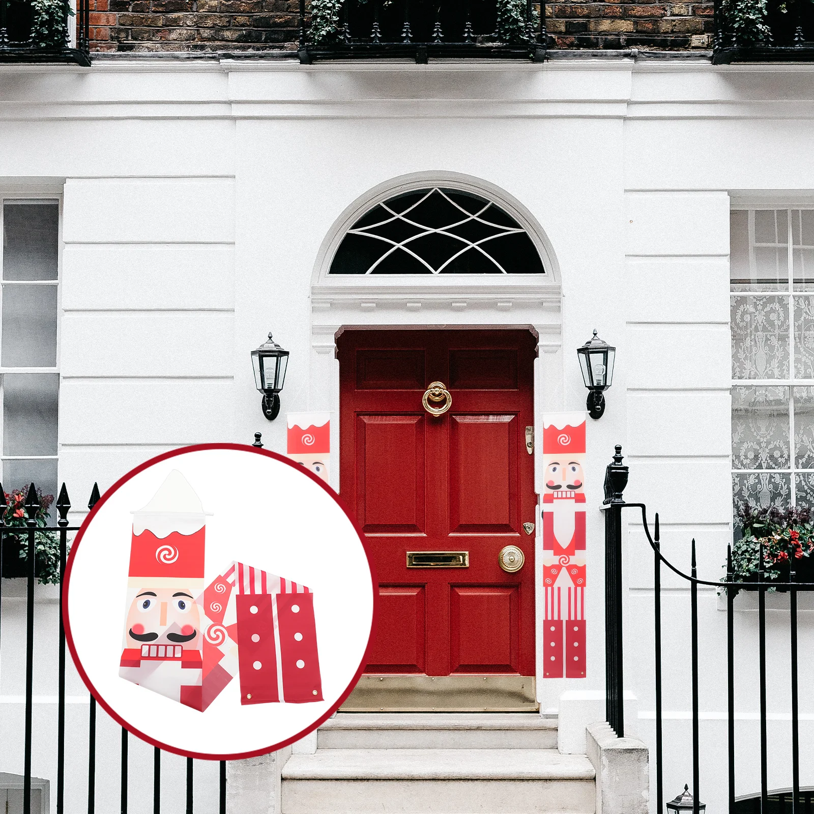 

1Set Christmas Door Banner Polyester Holiday Couplet Hanging Flag for Front Porch Home Office Decor Xmas Party Decoration