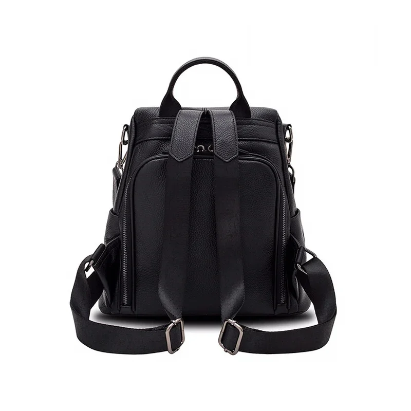Women Leather Backpack Cowhide Genuine Leather Knapsack Colleague Girls Student School Bag Lady Travel Packsack Shoulder Bags