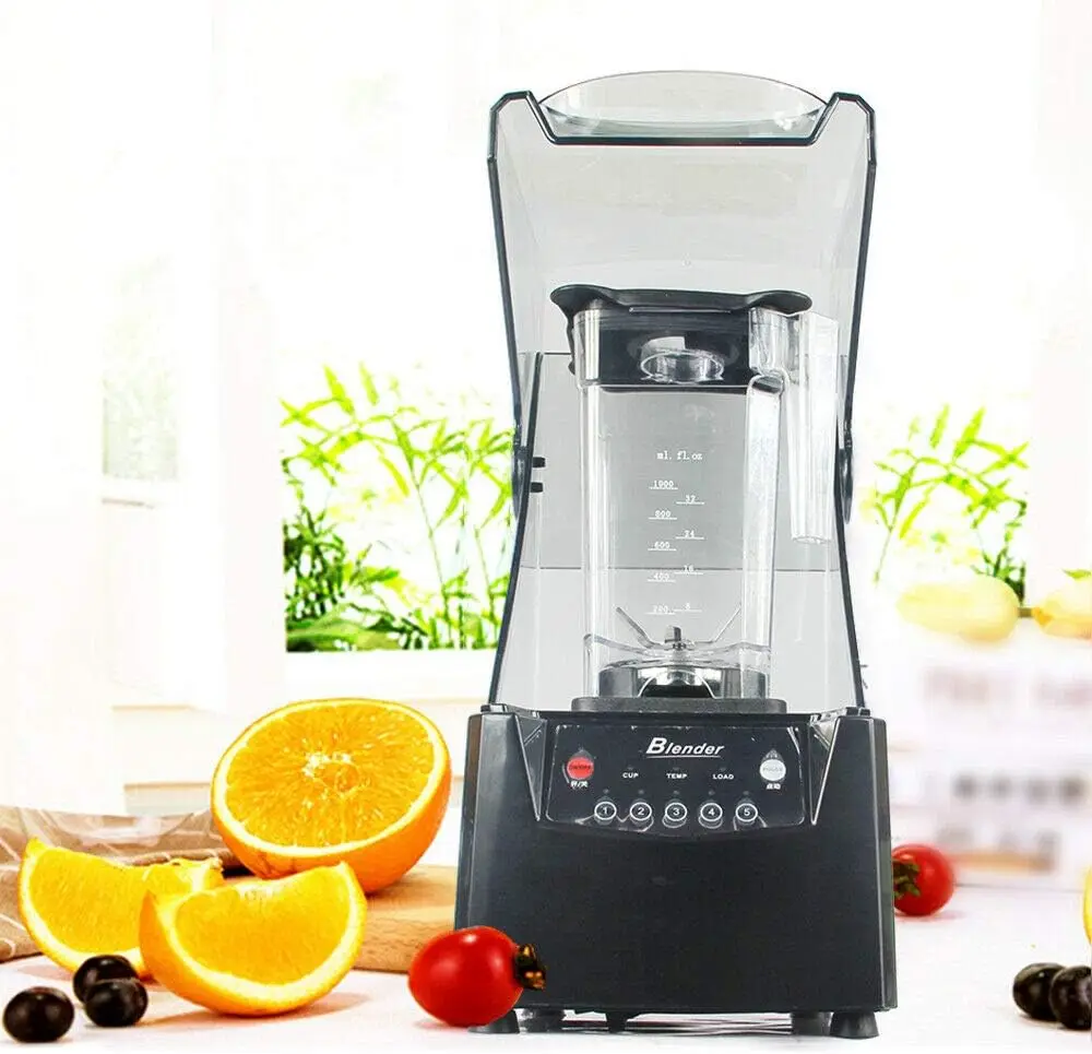 1.8L Soundproof Cover Blender Professional Countertop Blender With Quiet Sound Enclosure 2600W Commercial Smoothie Maker Counter