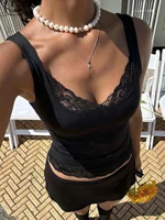 Dulzura – débardeur à col carré, dos nu, en dentelle fine, à volants, patchwork, mode féminine, Sexy, Y2K, pour fête, vacances, vêtements d'été 4