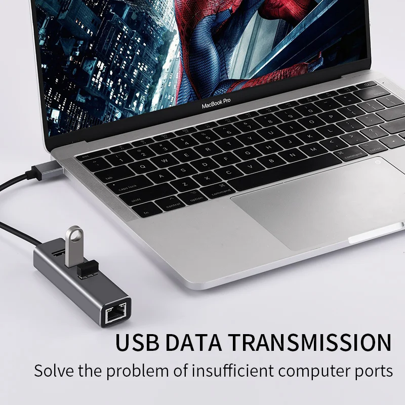 Концентратор USB Type-C на 3 порта, 1000 Мбит/с
