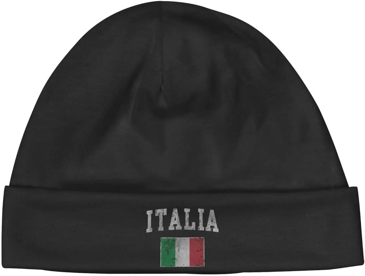 Funny-Italia-Italian-Italy-Flag Gifts for Women Men Black Slouchy Beanie Hats Chemo Caps for Women and Men Hedging Hat 4