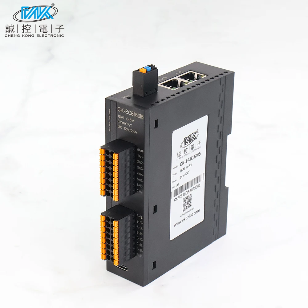 CK-EC8160 16CH Analog Input Module EtherCAT Compatible High Speed & Accuracy Remote IO Module Multi-Channel