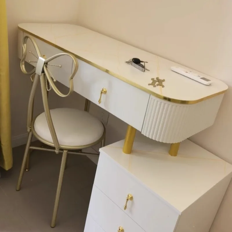Portable Nail Art Stool with Detachable Backrest,‌Adjustable Butterfly Vanity Chair,  Fashion-Forward Home Makeup Station