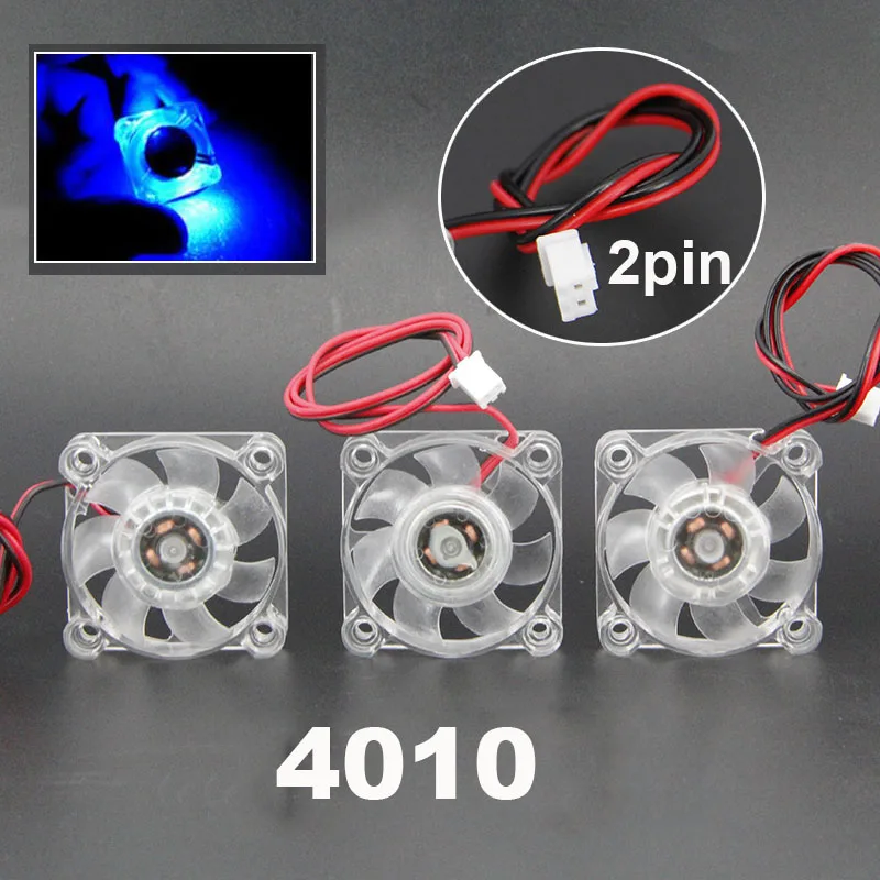 4010พัดลมทำความเย็นโปร่งใส LED iight แบริ่งไฮดรอลิก40x40x10มม. DC 5V 12V 24V 0-a