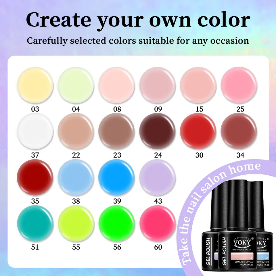VOKY set de 6 piezas de gel para uñas, gel de moda de temporada, regalo perfecto para damas en festivales 2