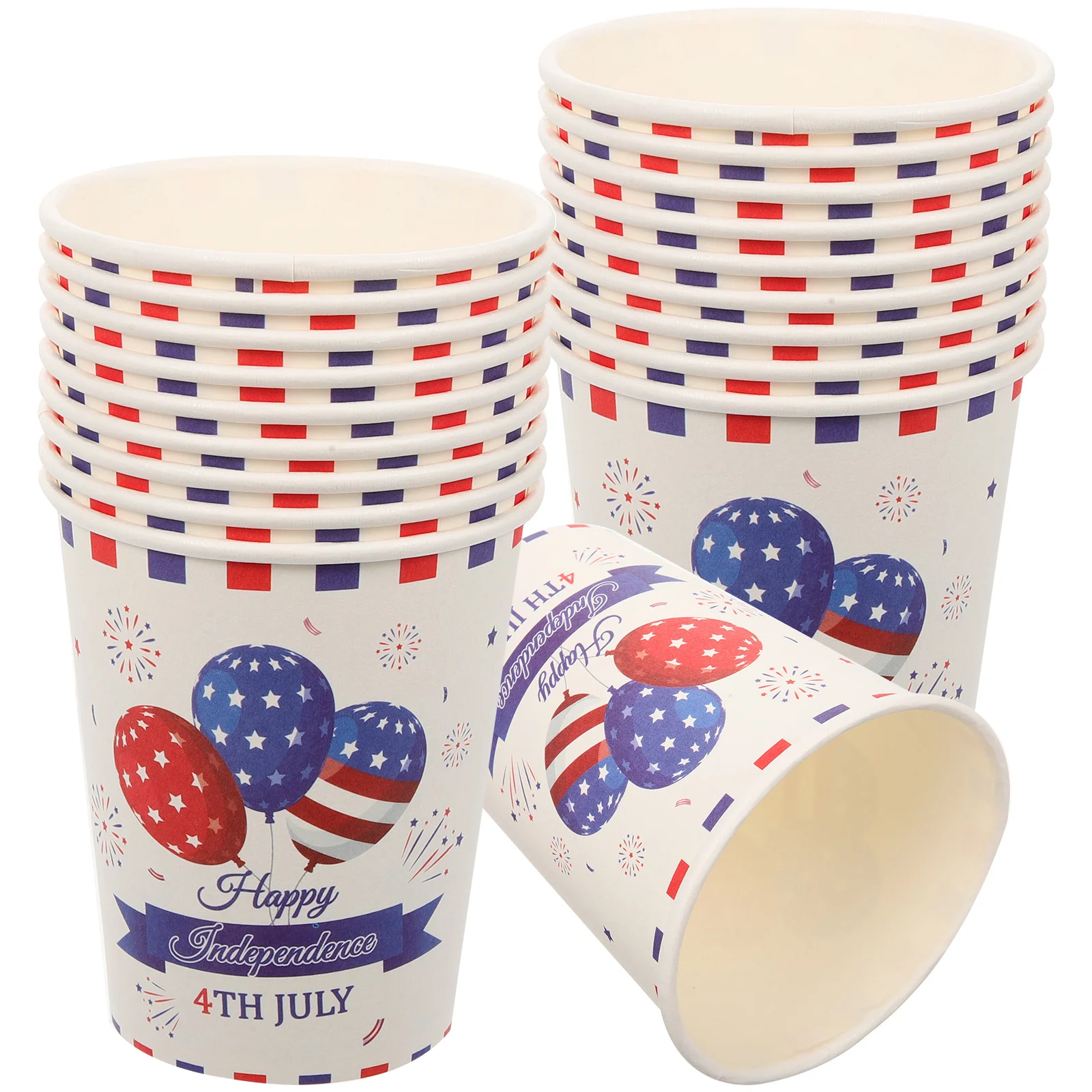 

48pcs Portable Paper Juice Paper Cup For Festival Cups Coffee Cups of July Disposable Flag Theme for Party Household Use
