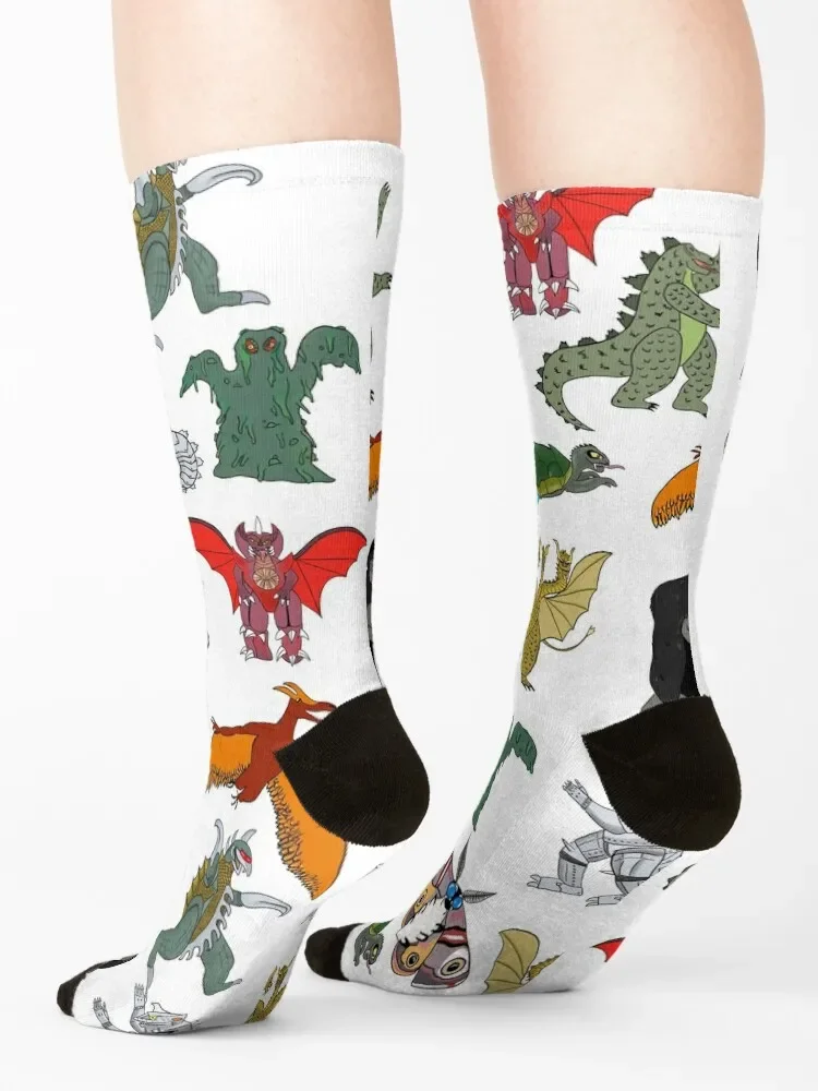 Bunte Kaiju Socken Strümpfe Kompression Kompression Frau Socken Männer