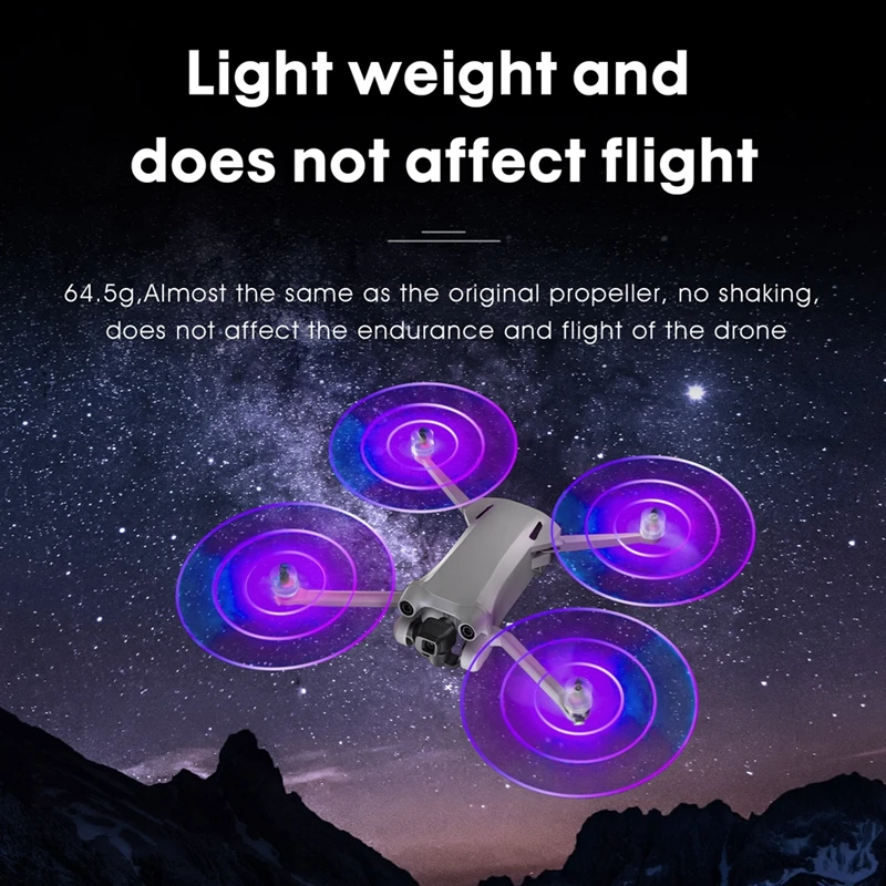 for DJI Mini 3 Pro LED Flash Propeller Low Noise Rechargeable 6030F Quick-release Props Night Flying Mini 3Pro Drone Accessories