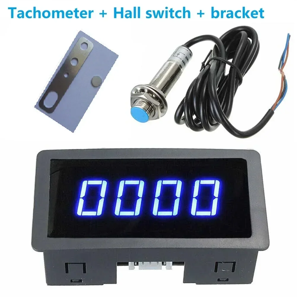 4 Digital LED Tachometer RPM Speed Meter Hall Proximity Switch Sensor NPN Set CF5135C-Z Frequency Meter Industrial Instrument