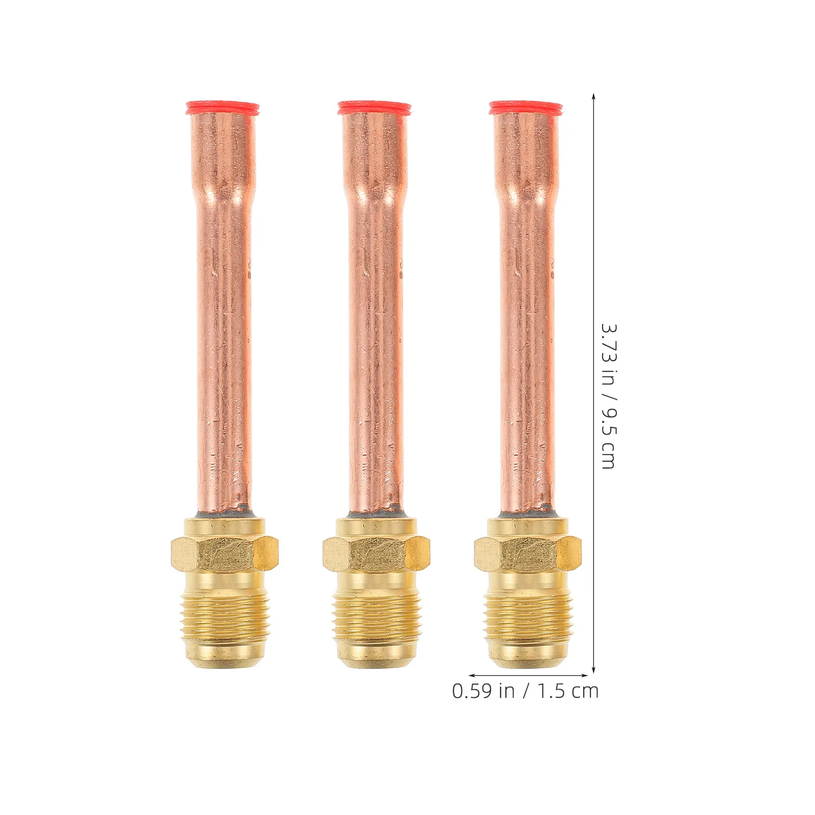 3pcs Extended High-Pressure Valve Flare Connector Durable One-Way Air Check For Ac Systems Brass Threaded Pipe Fitting - view 4