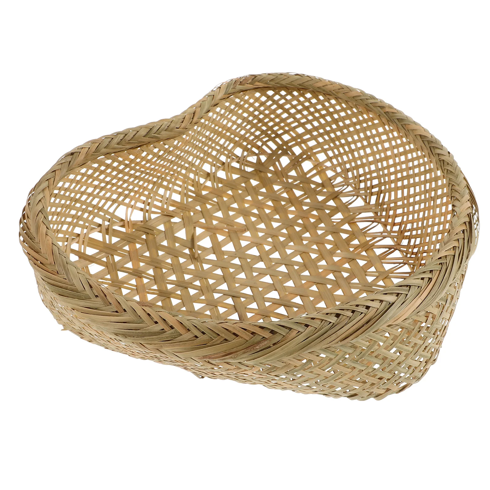 

Bamboo Fruit Basket Handwoven Bread Storage Organizer Desktop Sundry Holder Table Basket Minimalist Design Antislip Base
