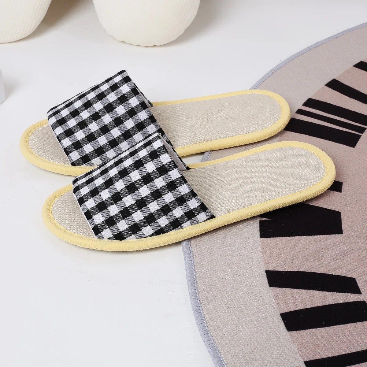 10 pairs of summer new hotel disposable slippers hotel famous hotel home hospitality flower plaid