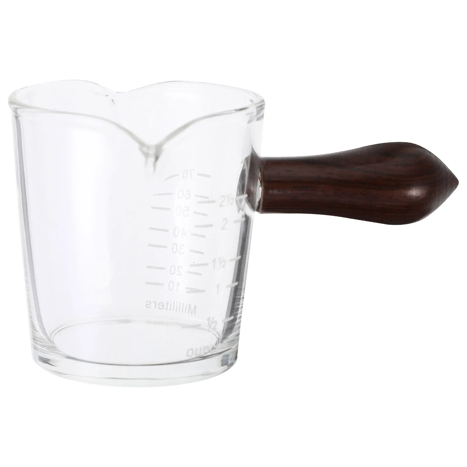 Taza de café y leche con mango de 70ml, jarra de vidrio con doble boquilla, dispensador de crema, jarra medidora, jarabe de té, contenedor de leche