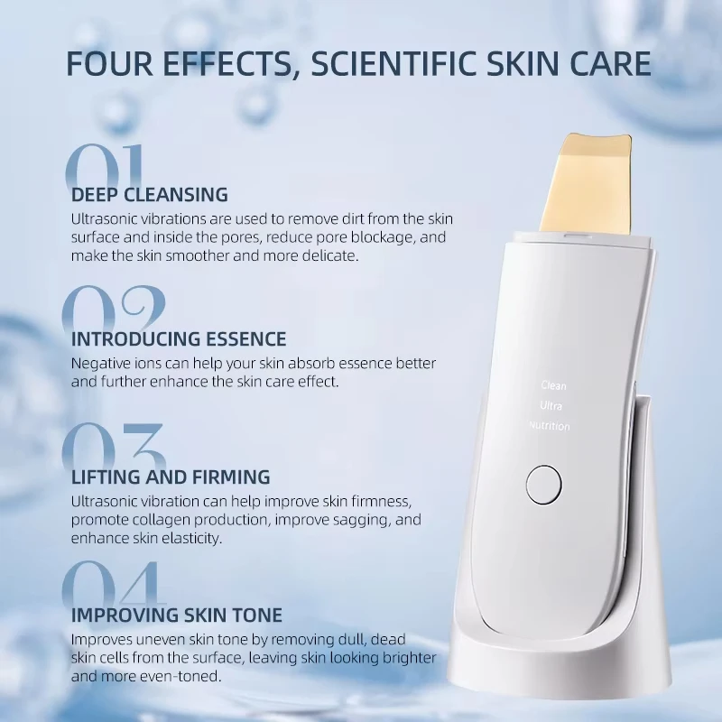 Elektrische Huid Scrubber Peeling Comedondrukker Diepe Gezicht Reiniging Lifting Ion Acne Porie Cleaner Facial Spatel Schop Cleanser