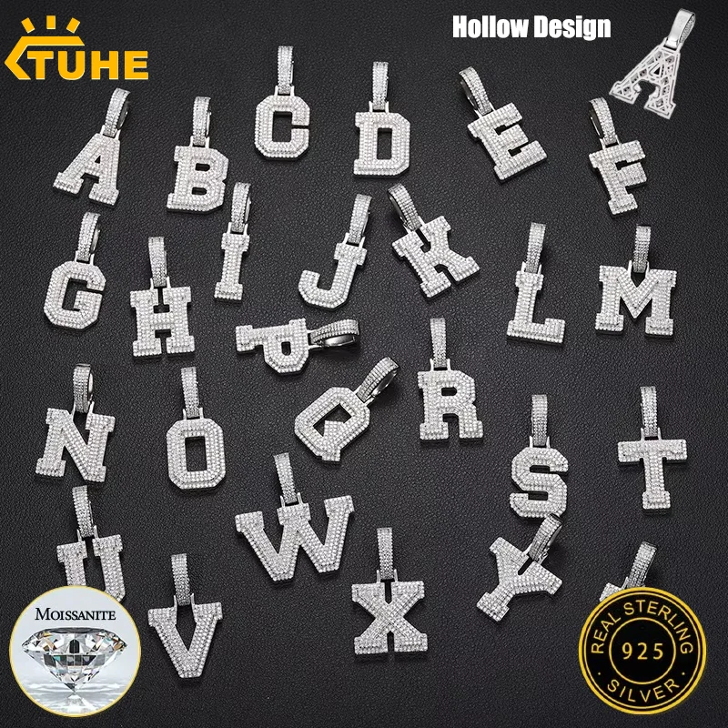 

Fine New 925 Silver Pendant Letters Classic Punk Hiphop/Rock Letters Moissanite Pendant For Men Hip Hop Jewelry