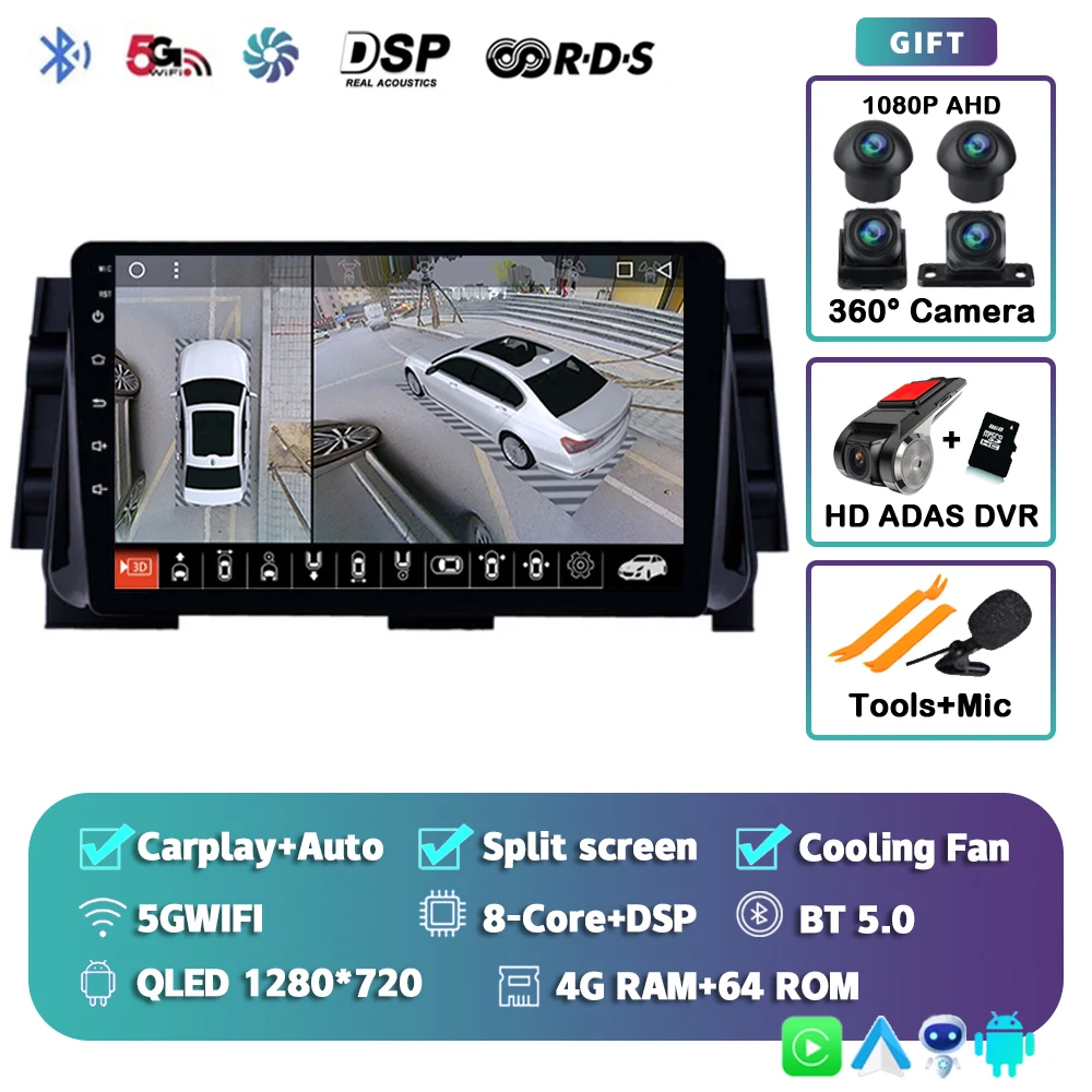 Qualcomm Snapdragon Android 15 Carplay Auto Radio Multimedia Speler Voor Nissan Kicks Micra P15 2016-2020 Dsp Autoradio GPS