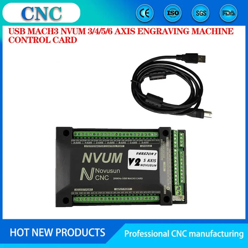 Cnc Kit Usb Mach3 Nvumv2.1 Motion Control Card 200Khz Engraving Machine Motor Controller 3 4 5 6 Axis Electronic Handwheel