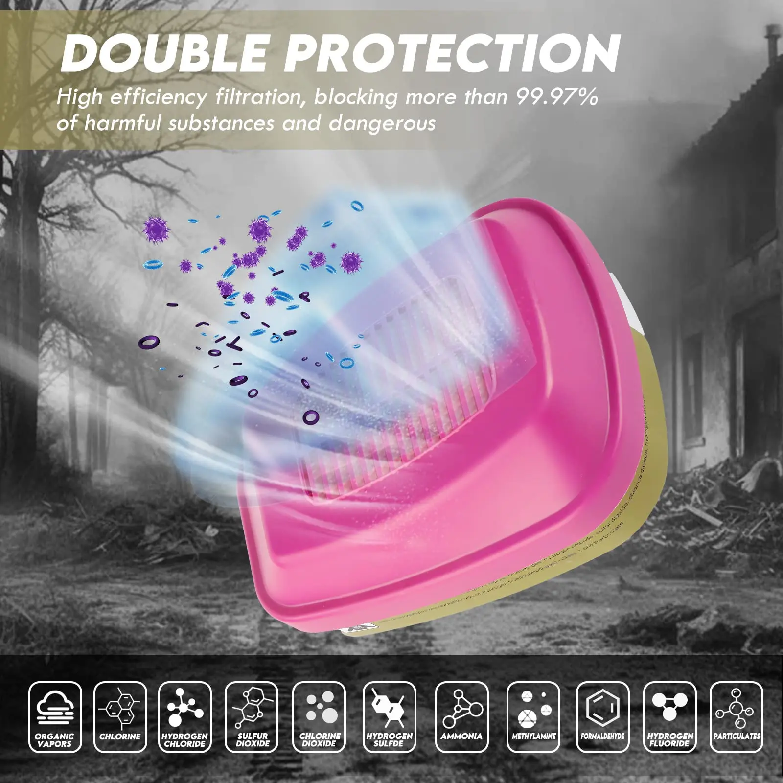 P100 Respirator Cartridge 60926 Particulate Filter for Half&Full 6000 Effective Filtering Organic Vapors Acid Gases Particulate