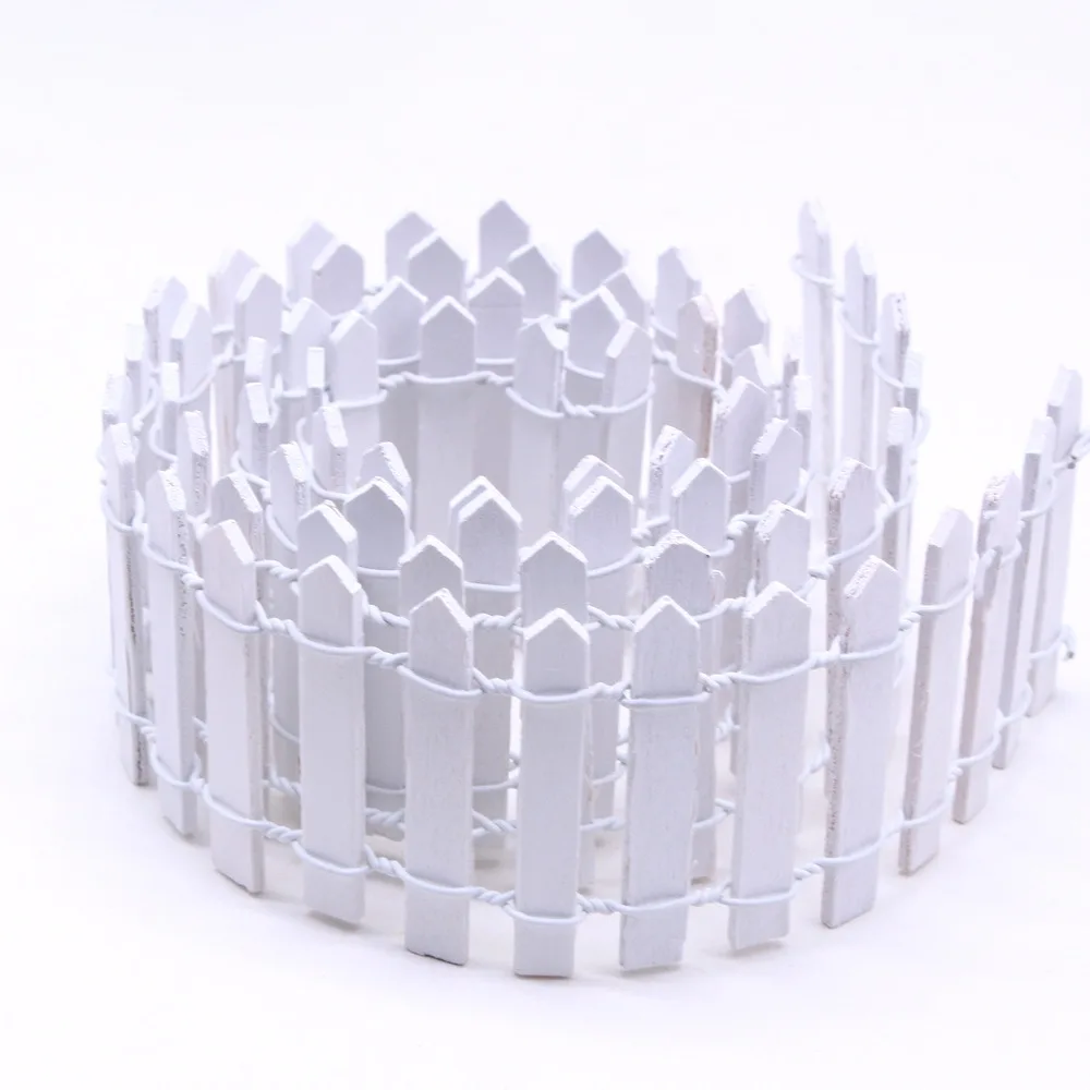 90x5cm Mini Fairy Garden Fence Customizable Decorative Micro Landscape Fence Natural Wood Multi-purpose Miniature Picket Fence