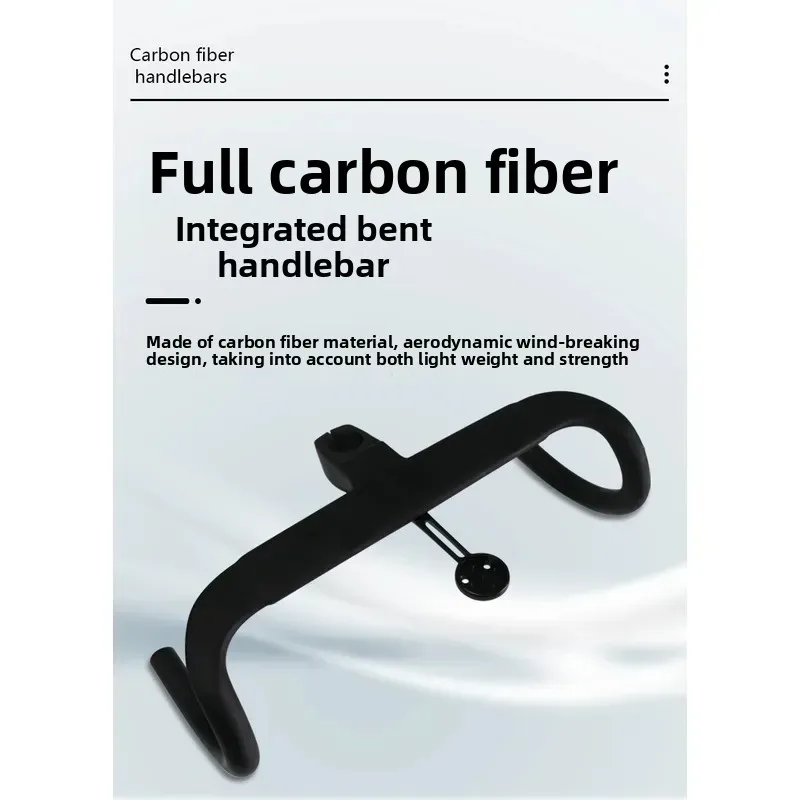 New Full Carbon Fiber Integrated Drop Bar Aero Design Full Internal Routing Integrated Molding Ultralight Road Bike Handlebar