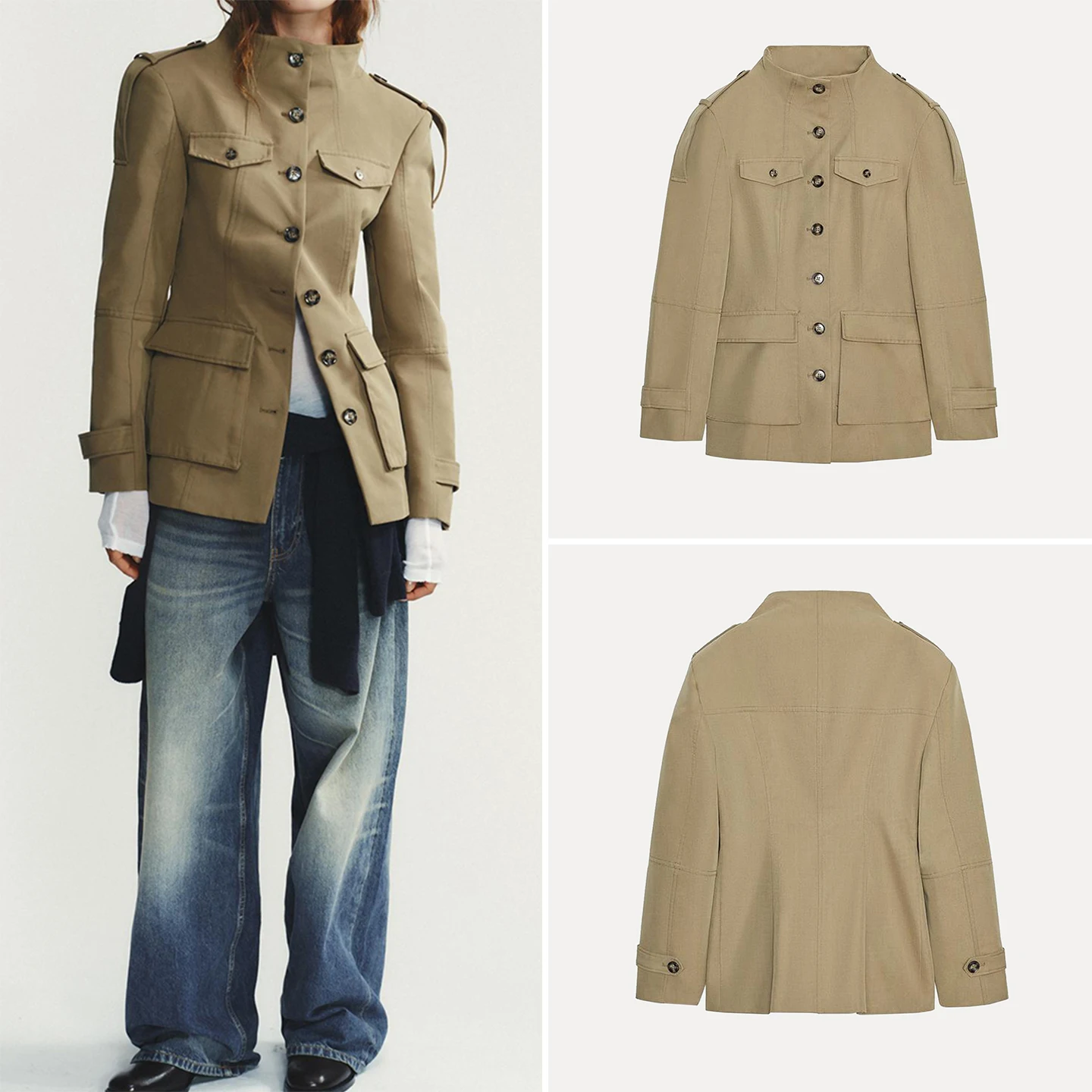 

Ele Women's Faion Outerwear with ket And Bow Design Commute Sle Stand Fit Long Sve Mid-Length Coat Button Cl...