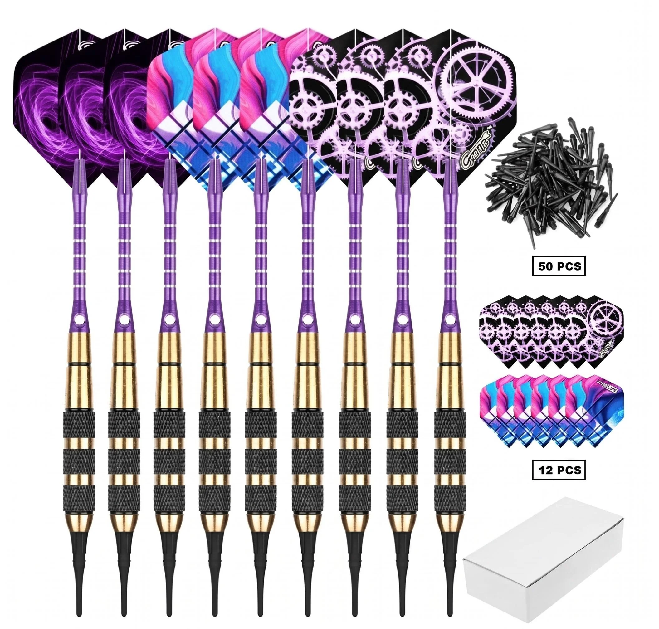 Precision Copper Darts For Pub Tournaments Accurate Grouping Stable Grip Design Brass Barrels Soft Tip Darts Set