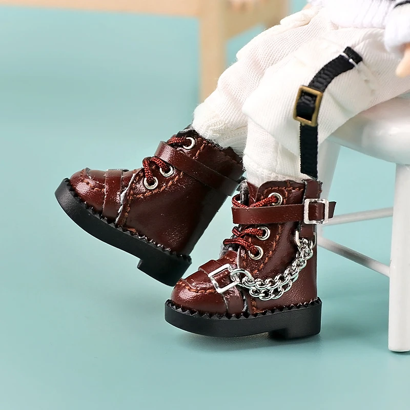 OB11 poupée 1/12 vêtements de poupée Locomotive bottes mode avec chaîne plusieurs couleurs Cool poupée accessoires Obitsu11,Gsc bricolage