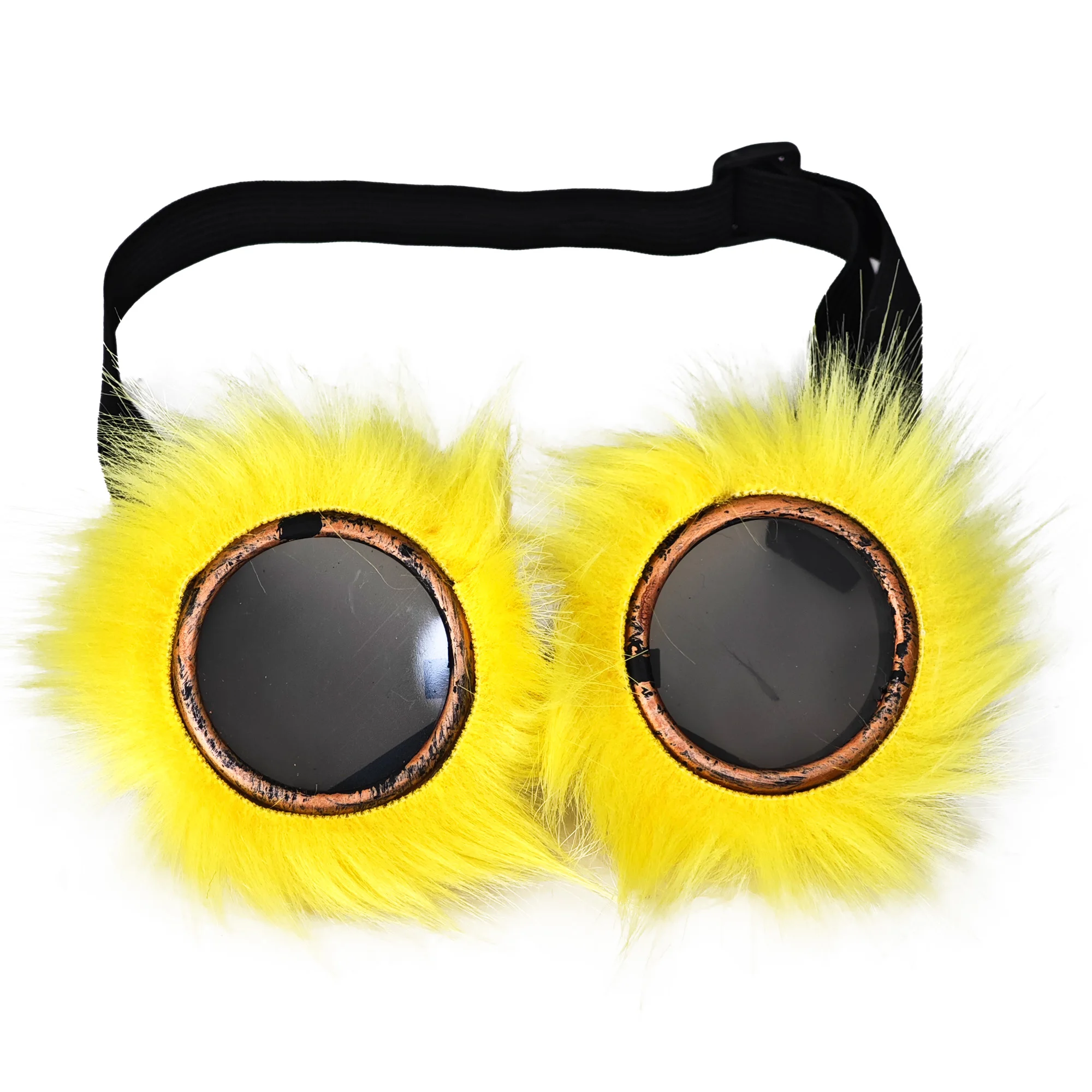 

1PC Yellow Sunflower Steam Punk Retro Gothic Glasses Goggles Punk Glass with Clock Pattern Cosplay Costume Matching Mountain Bik