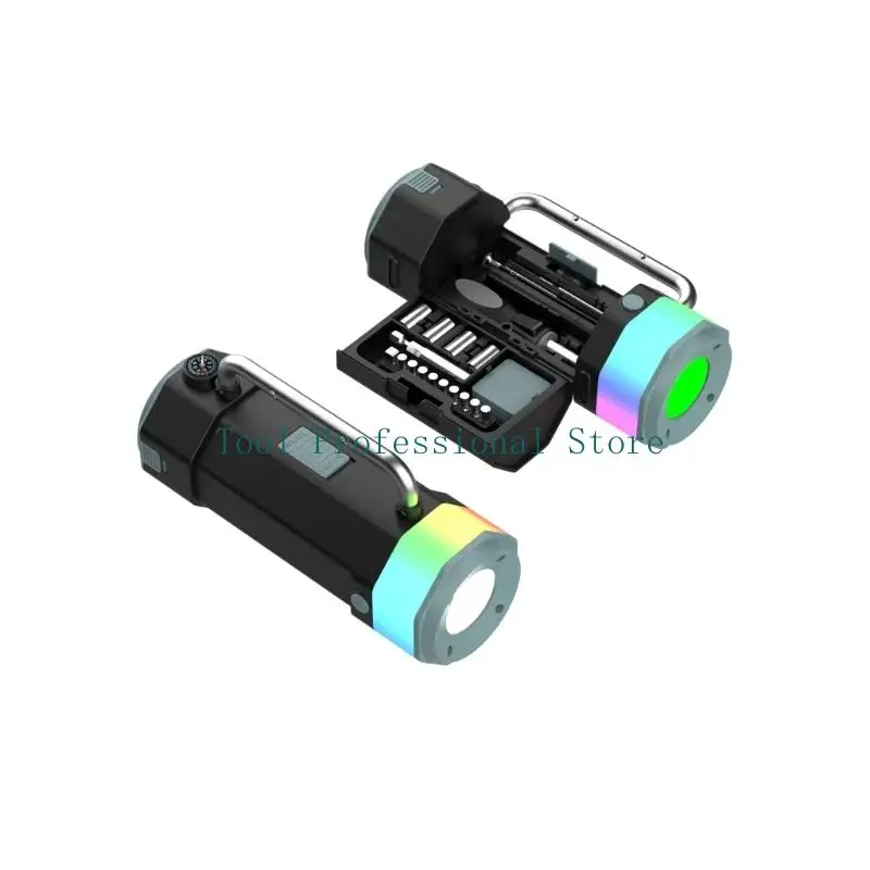 57QF Portable LED Lamp Repair Set with Front Beam, Side Color Light and Organized Fastener Accessories for Household, Travel and
