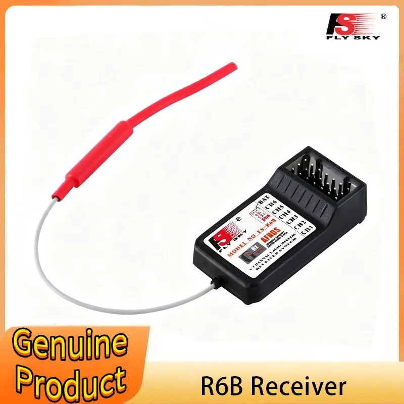

FlySky FS-R6B 2.4Ghz 6CH GFSK PCM AFHDS RC Receiver Compatible with I6 I10 T6 CT6B TH9x Transmitter Remote Controller