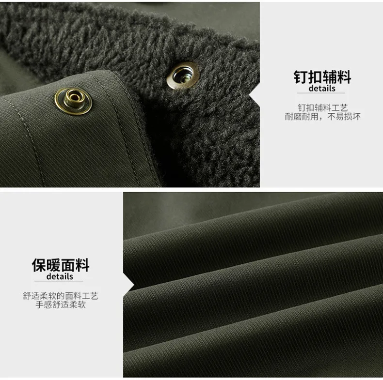 Winter Washed Sherpa Fleece Jacket Men's Thick Warm Casual Outerwear