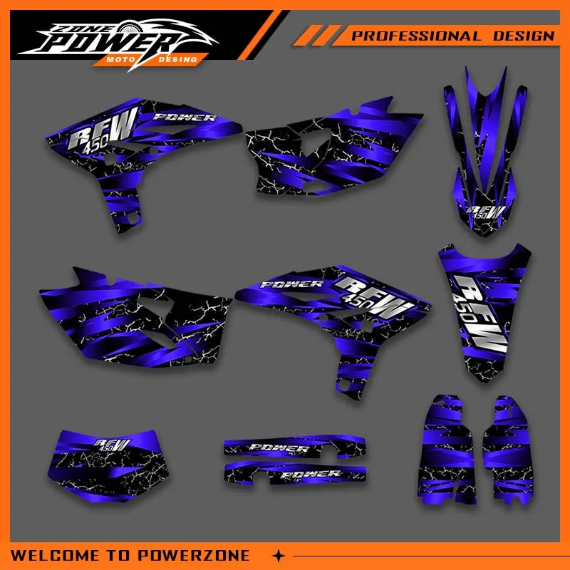 Powerzone Graphics For YAMAHA WRF450 2012 2013 2014 2015 WRF450 450CC Decal Stickers Motorcycle  Background Custom