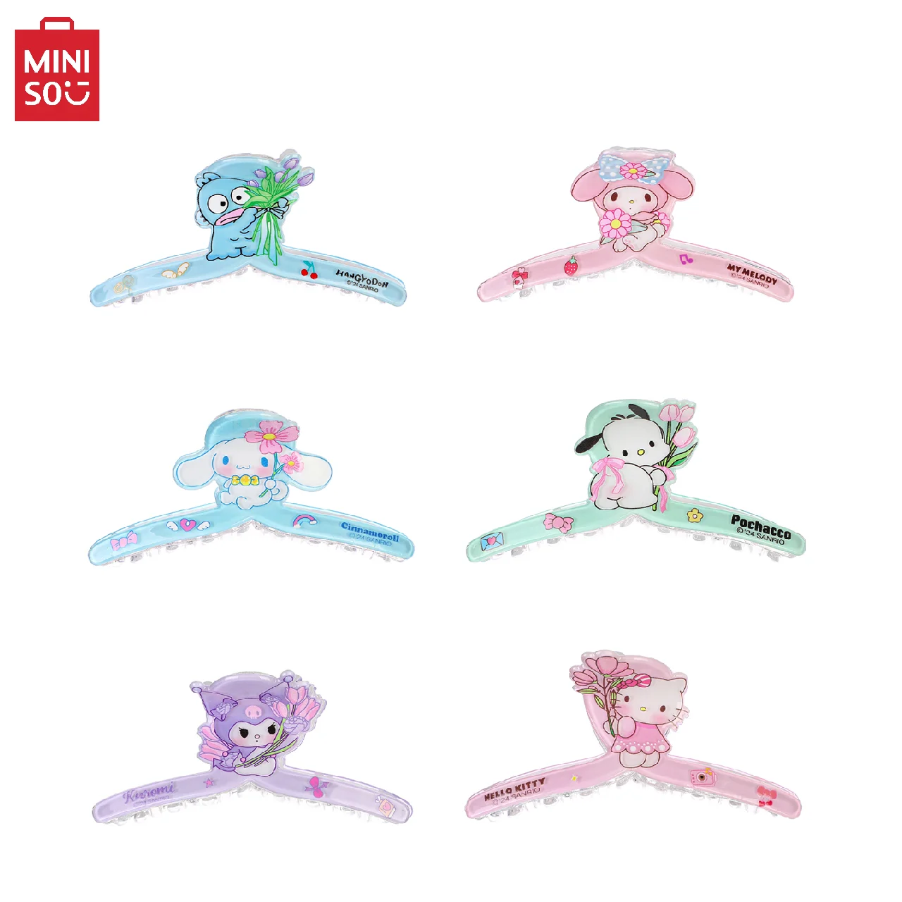 

6pcs Miniso Hair Clips, Hair Accessories, Simple and Cute Gifts, Women's and Children's Gifts, Homecoming Festival
