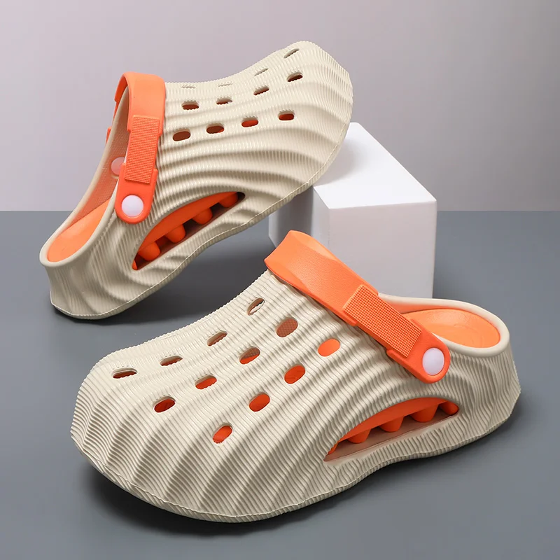 

Men's Summer Dual-Purpose Thick-Soled Non-Slip Closed-Toe Slippers for Home and Outdoor Use, Sports Beach Sandals and Slippers