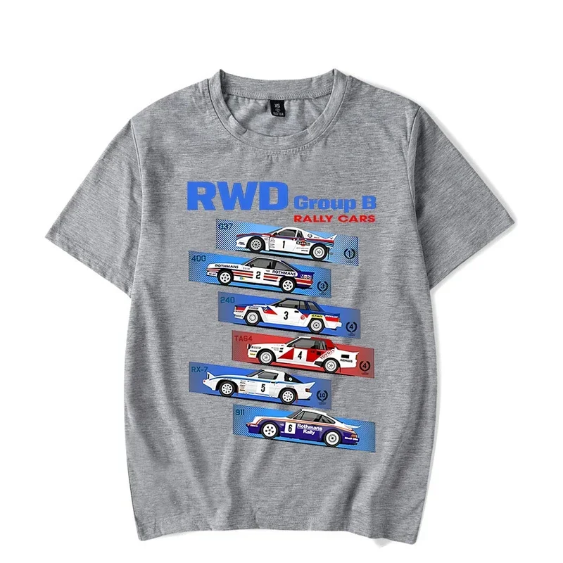 Group B RWD Rally Cars Graphic Funny Tee T-Shirts Fashion Summer Men Short Sleeve T Shirts Black Tops Tees Streetwear Camisetas