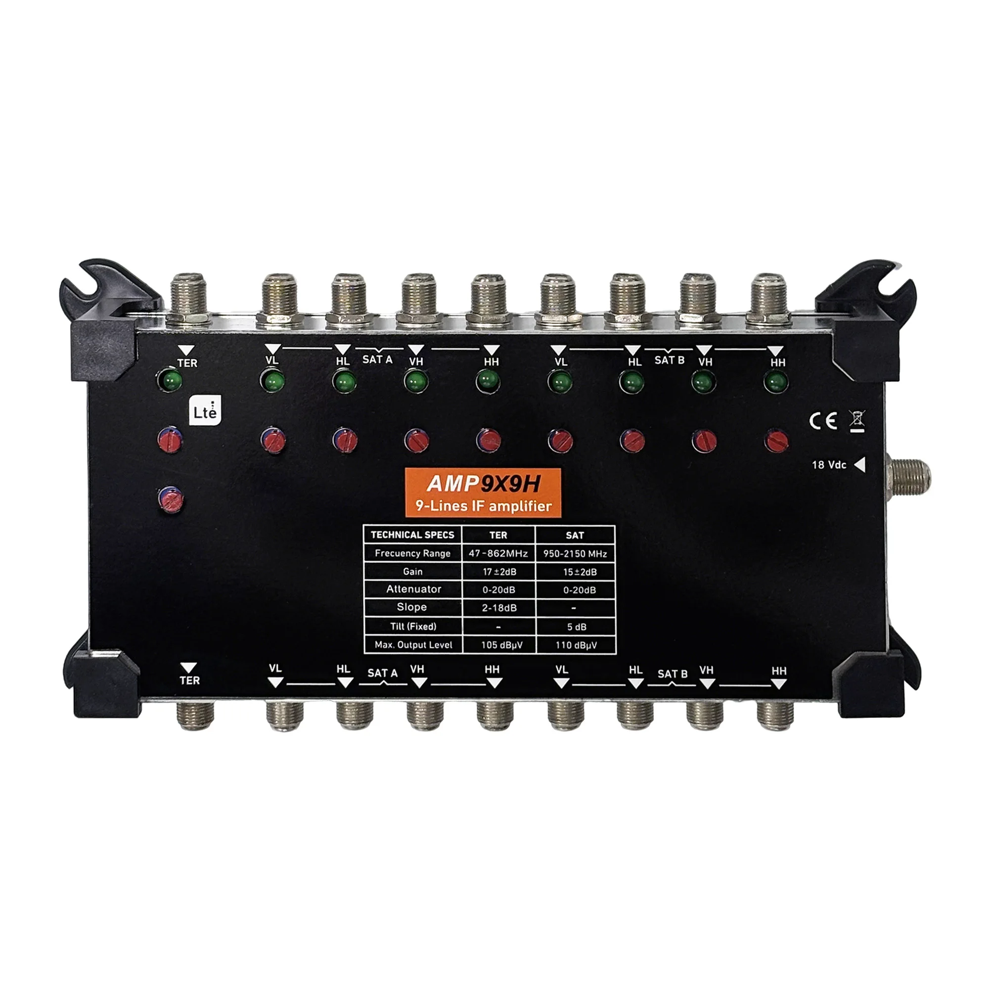 

Усилитель AMP99 9 входов/9 выходов для спутникового и наземного цифрового ТВ