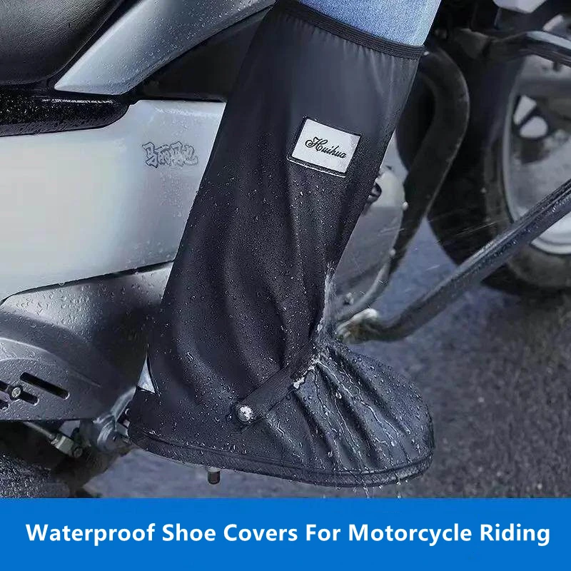 Woman High Top Rain Boots Man Rain Non-slip Rainproof Shoescover Waterproof Shoes Motorcycle Bike Rain Cover - view 2