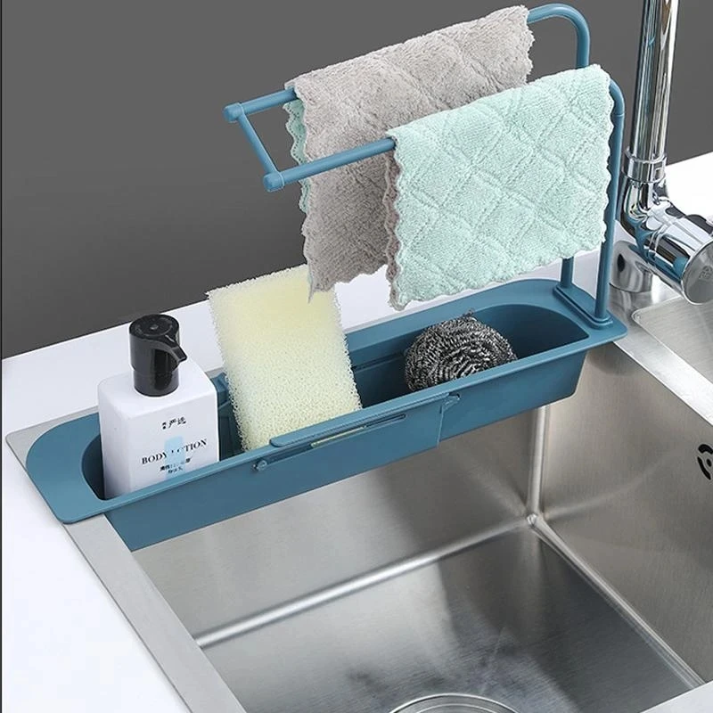 Telescopic Kitchen Sink Shelf Home Sinks Organizer Soap Sponge Holder Sink Drain Rack Storage Basket Kitchen Gadgets Accessories