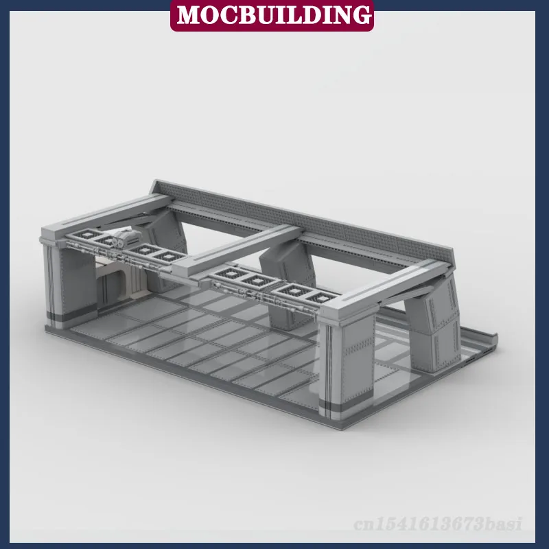 Space Series Hangar Modell Montage Bausteine MOC Außenkorridor System Sammlung Spielzeug Geschenk