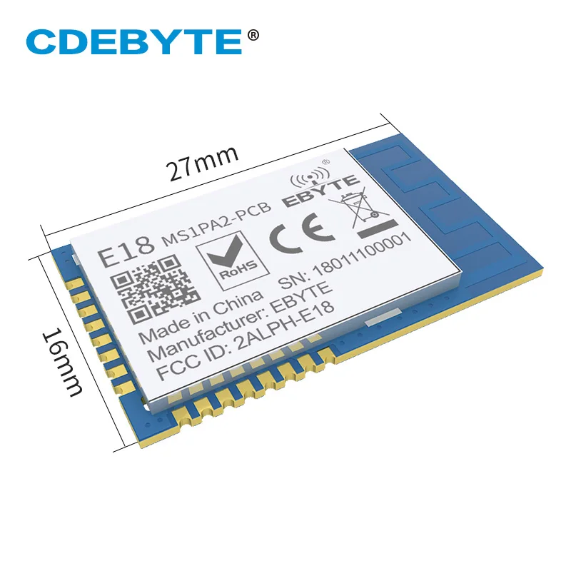 CDEBYTE – Module émetteur-récepteur réseau sans fil E18-MS1PA2-PCB, 800m, ZigBee, 2.4GHz, CC2530