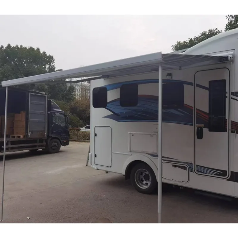 مبيعات المصنع الساخن 6 * 2.5 م مظلة مقطورة معدات التخييم القابلة للسحب مظلات كاملة للقافلة RV
