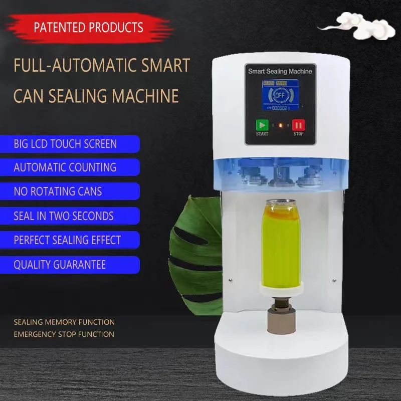 110V 220V Commercial Aluminum Can Sealing Machine 55mm Caliber Milk Tea Beverage Bottle PET/Aluminum Bottle Cans Sealer