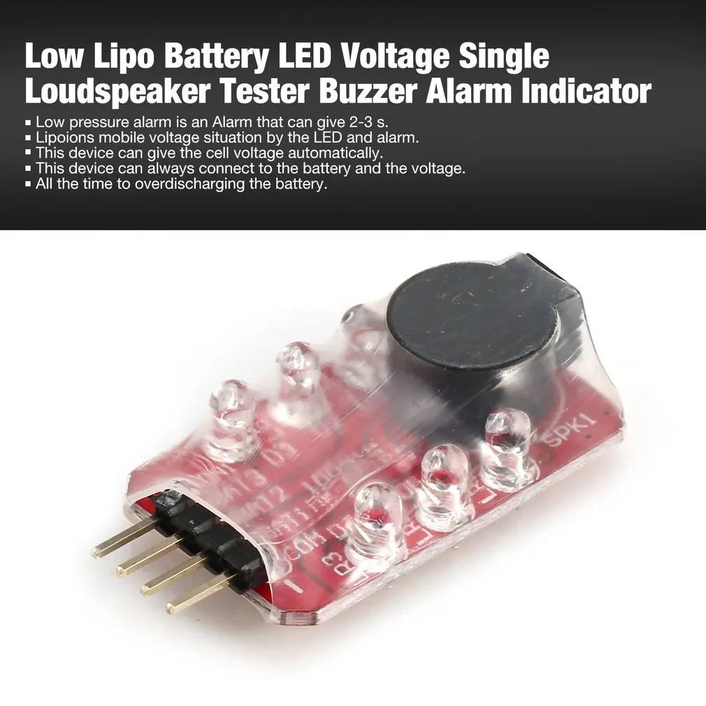 

2-3S Speaker LED Indicator BB Sound Low Voltage Alarm Buzzer Cell Lipo Battery Low Voltage Alarm Buzzer Wholesale Dropshipping
