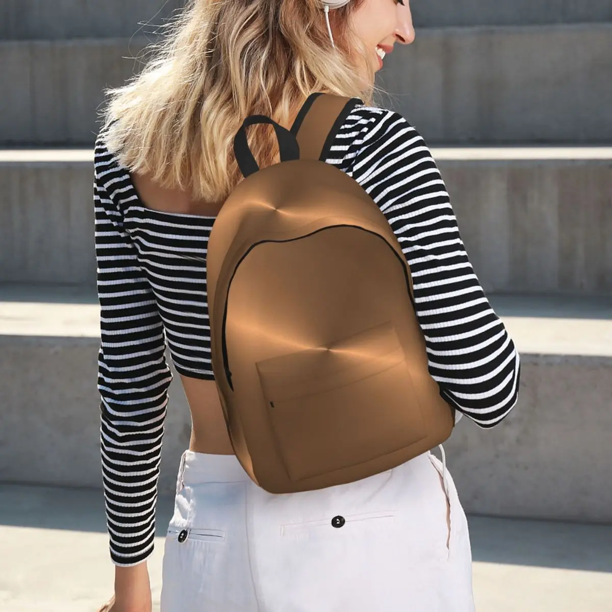 

Brushed Copper Student Backpack School Bag Hiking Travel Daypack for Boys Girls Bookbag Shoulder Bags
