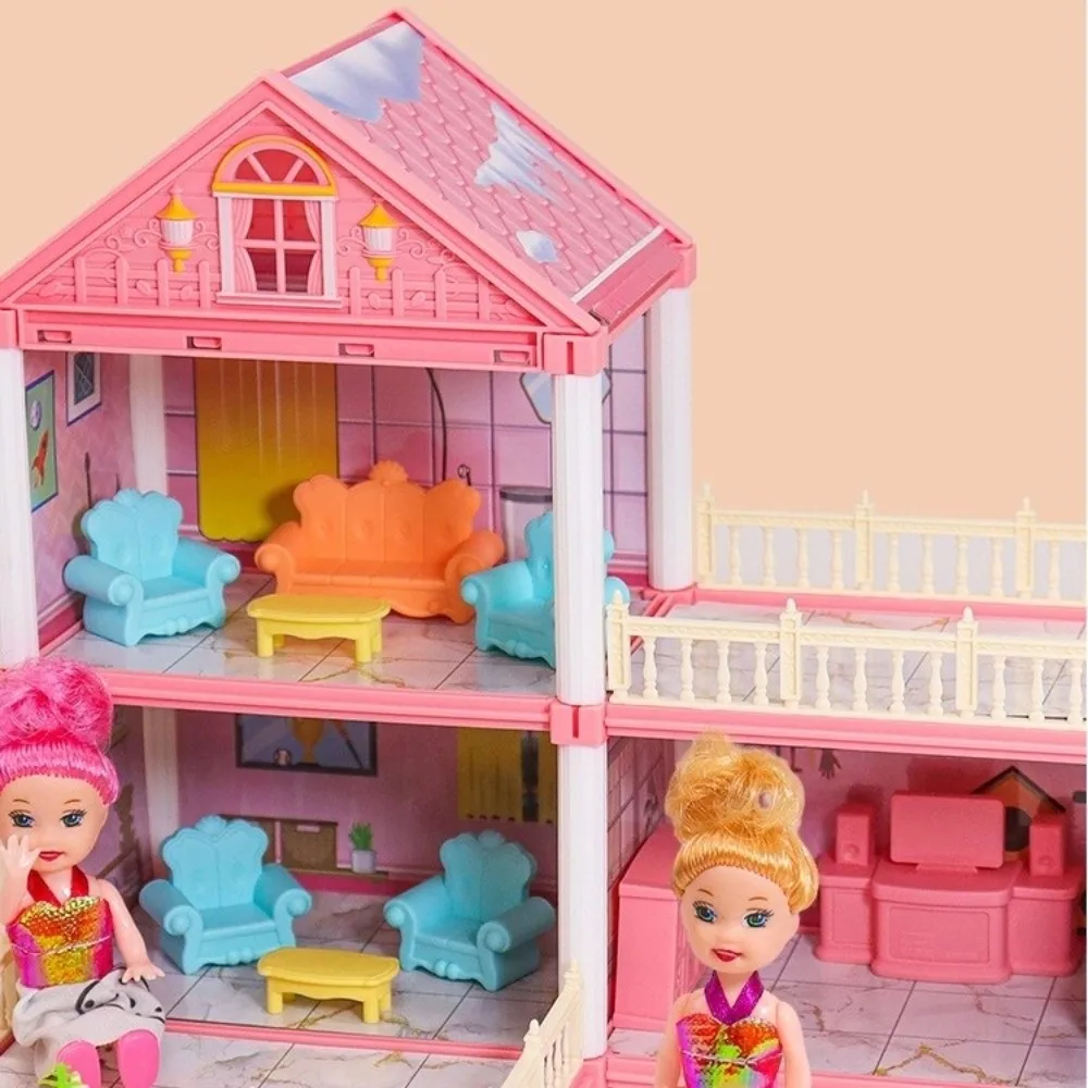 

Креативный 3D набор дома со светодиодной подсветкой, игрушка в подарок, ролевая игра, миниатюрная мебель, сделай сам, мечта, замок принцессы для девочек