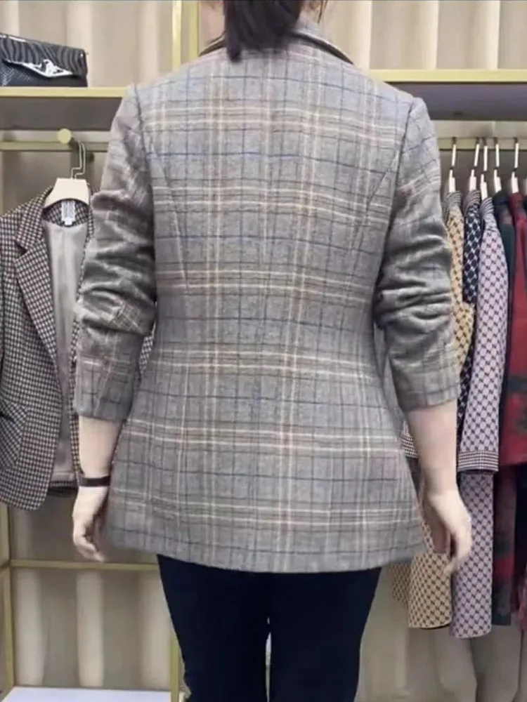 New Women Office Work Fashion Style Long Sleeve Vintage All-match Chic Single Breasted Turn Down Elegant Casual Blazer