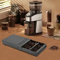 Iron Coffee Knock Box Drawer Thickened Coffee Residue Powder Box for Household Shop Coffee Machine Accessories(black)