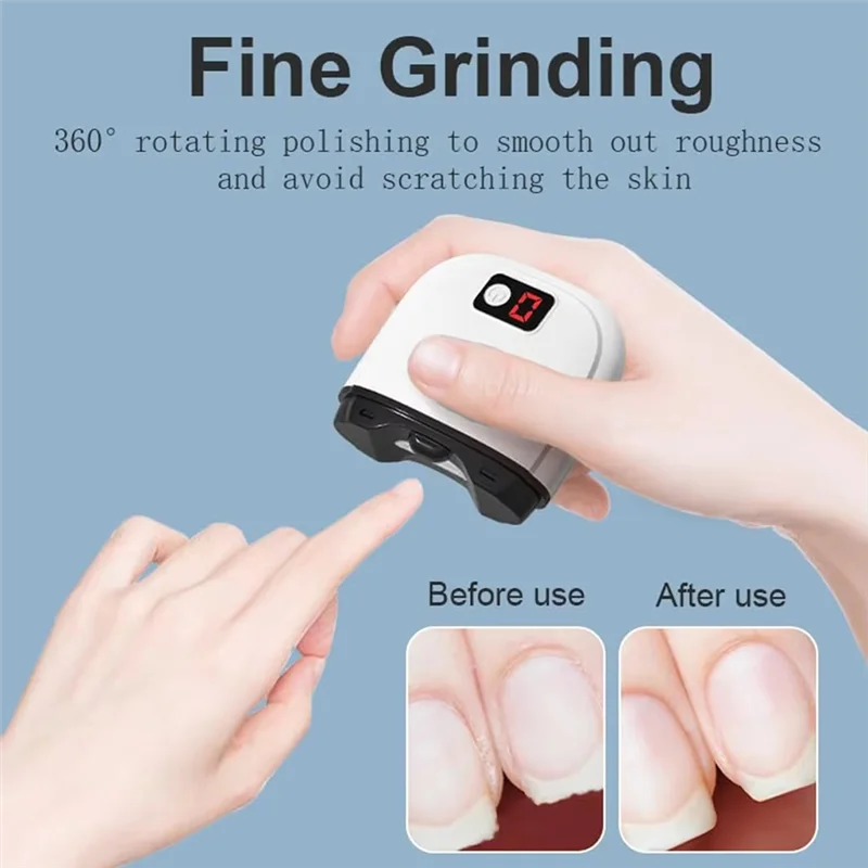 مبرد أظافر كهربائي فعال من BAAD مصمم لأظافر القدم السميكة، مثالي لتقليم أظافر الأطفال باللون الأبيض